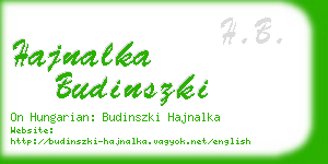 hajnalka budinszki business card